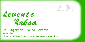 levente maksa business card